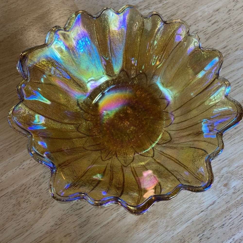 Vintage Marigold Carnival Glass Bowl